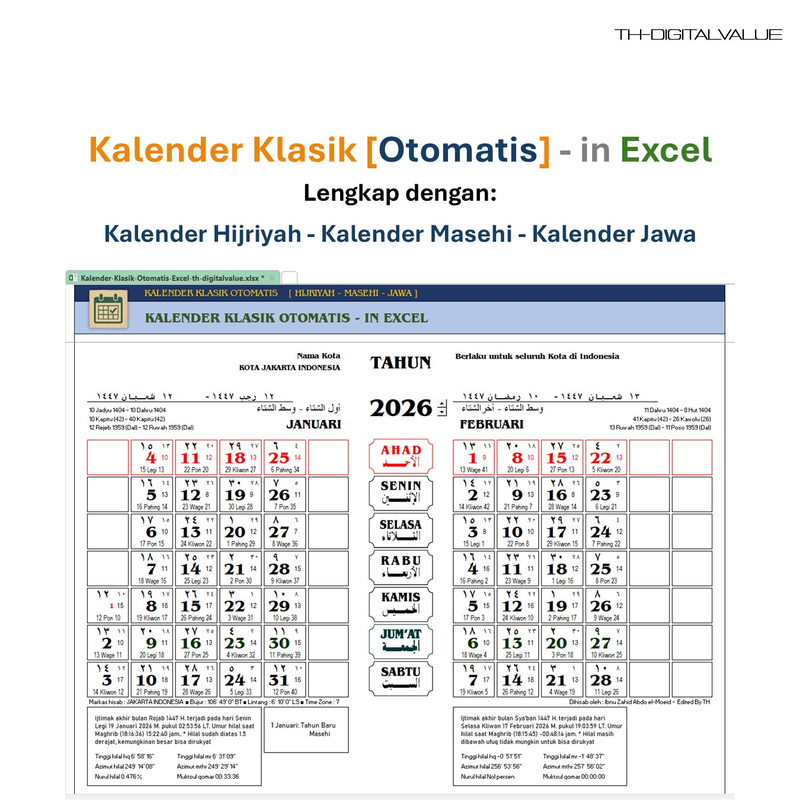 Highlight image 1 for Kalender Klasik Otomatis - Excel