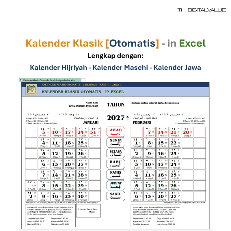 Highlight image 2 for Kalender Klasik Otomatis - Excel