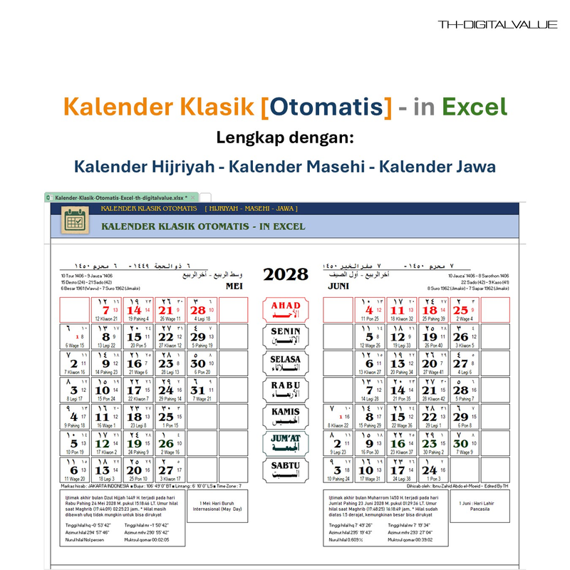 Highlight image 3 for Kalender Klasik Otomatis - Excel