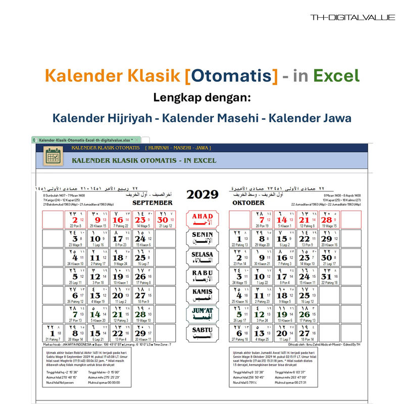 Highlight image 4 for Kalender Klasik Otomatis - Excel