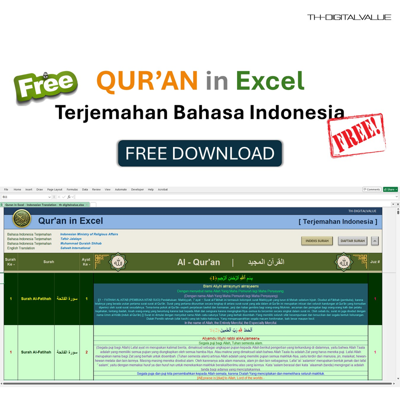 Highlight image 2 for [FREE]  Quran in Excel - Free