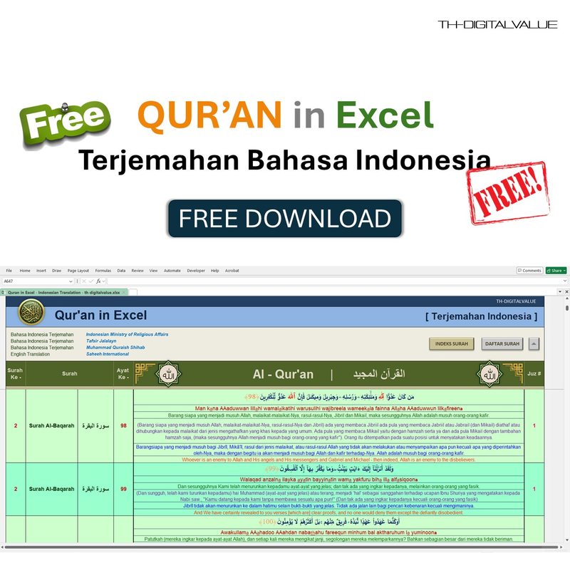 Highlight image 3 for [FREE]  Quran in Excel - Free