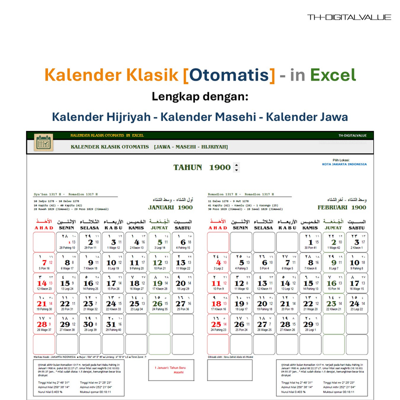 Highlight image for Kalender Klasik Otomatis - Excel