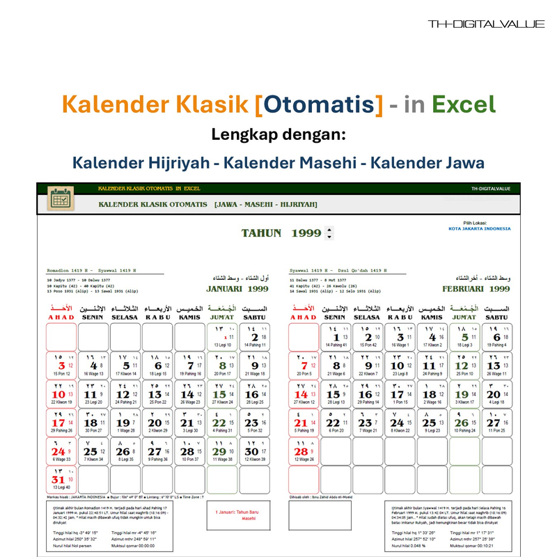 Highlight image for Kalender Klasik Otomatis - Excel
