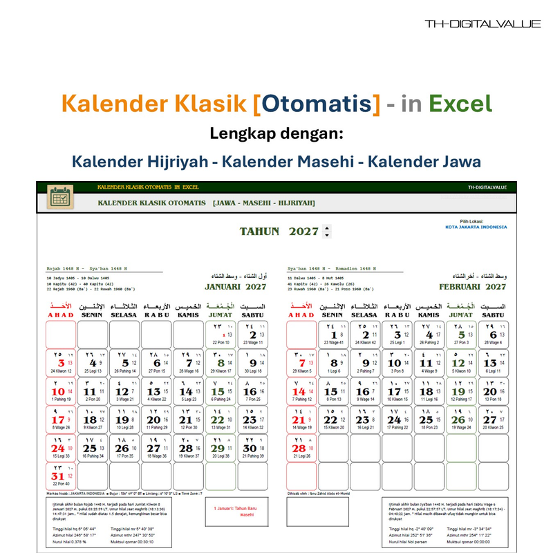 Highlight image for Kalender Klasik Otomatis - Excel