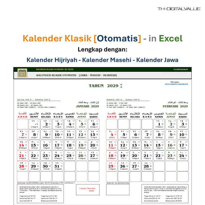 Highlight image for Kalender Klasik Otomatis - Excel