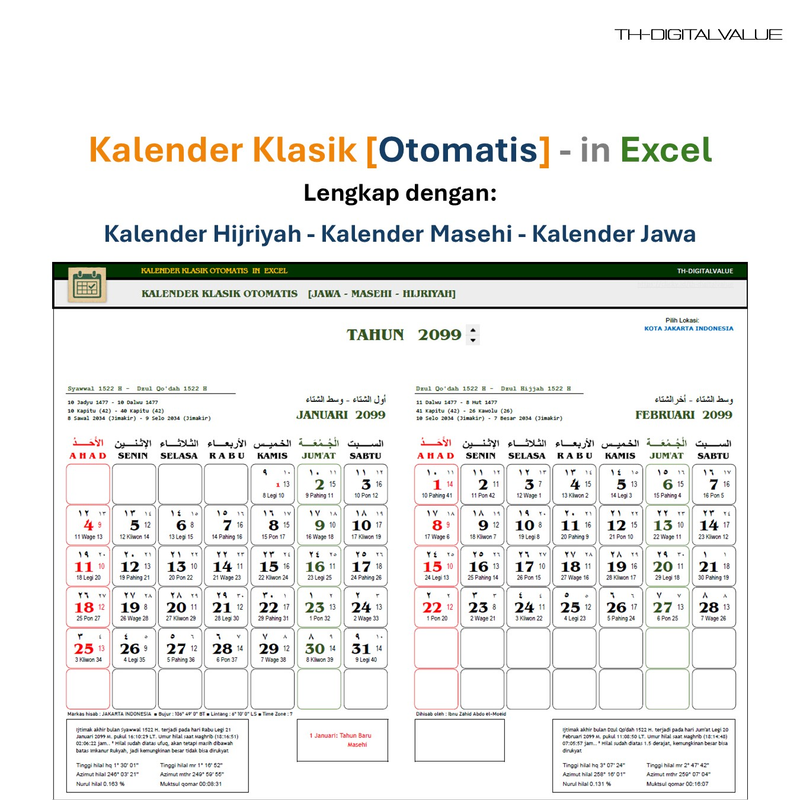 Highlight image for Kalender Klasik Otomatis - Excel