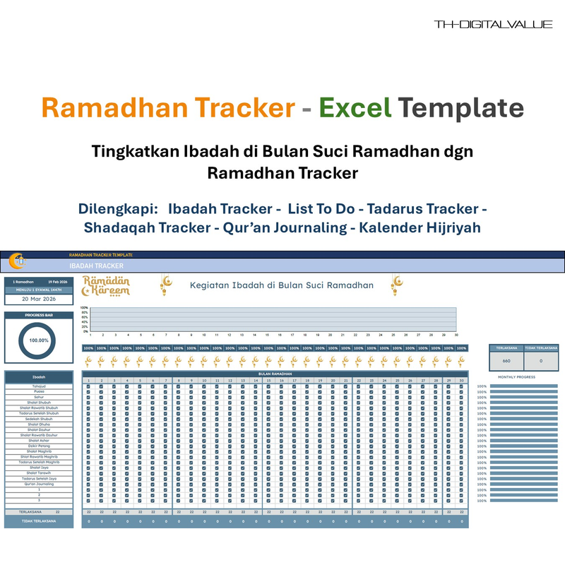 Highlight image for Ramadhan Tracker - Excel Template