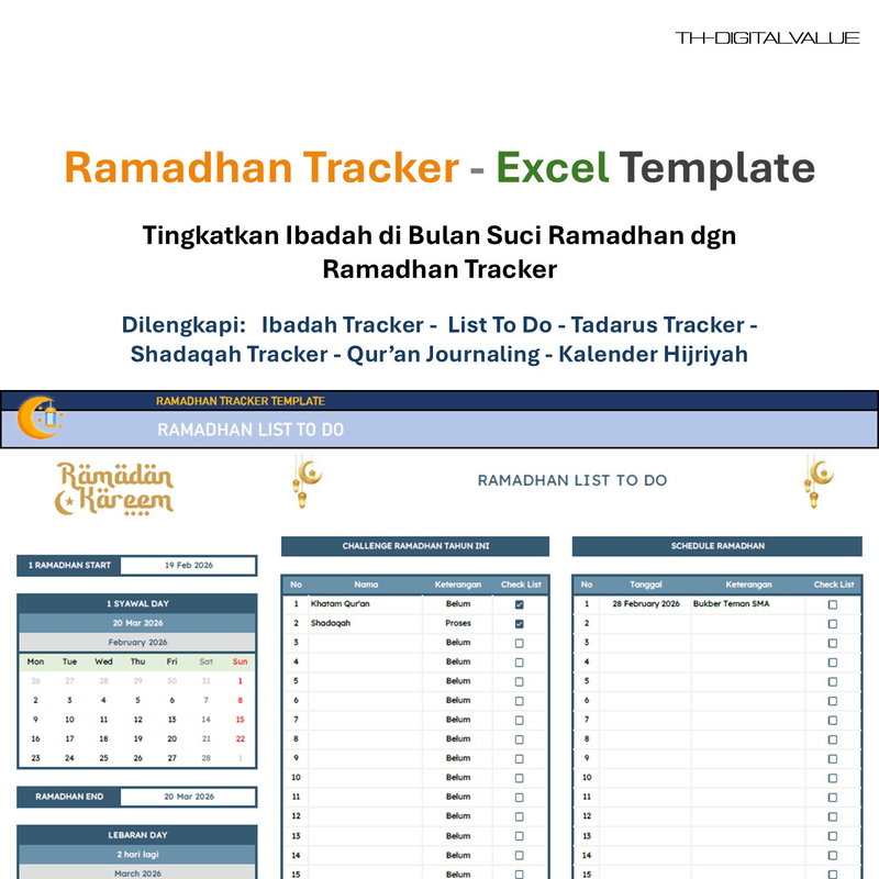 Highlight image for Ramadhan Tracker - Excel Template