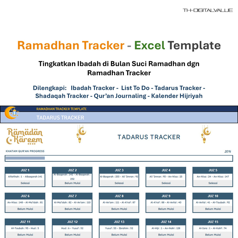 Highlight image for Ramadhan Tracker - Excel Template