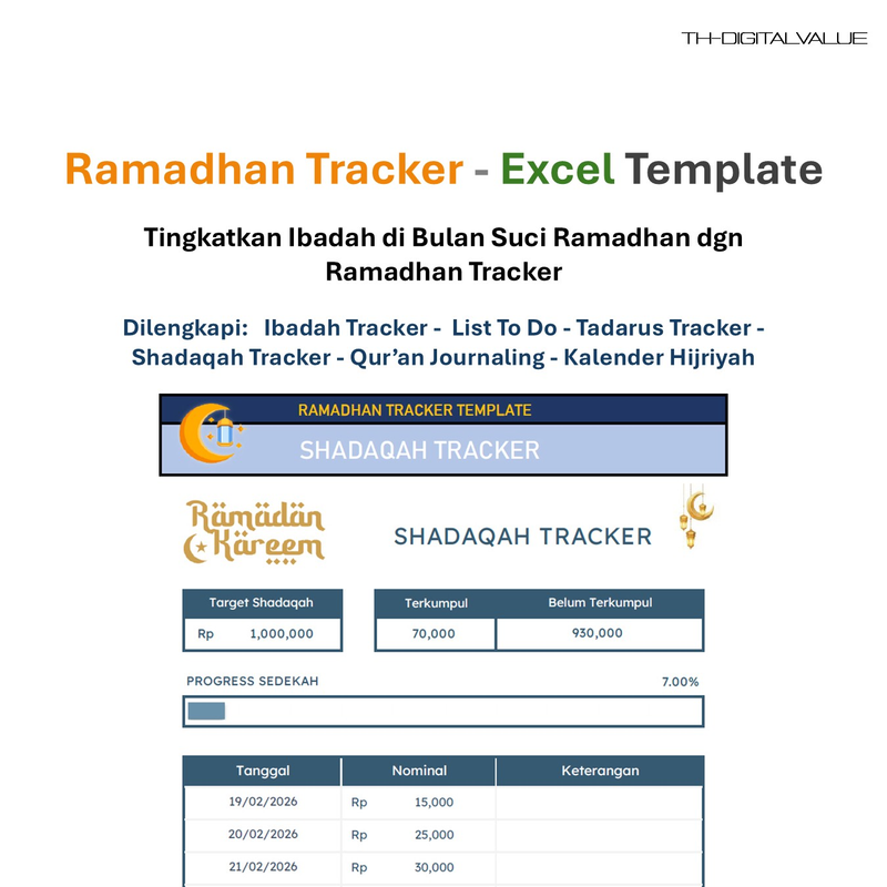 Highlight image for Ramadhan Tracker - Excel Template