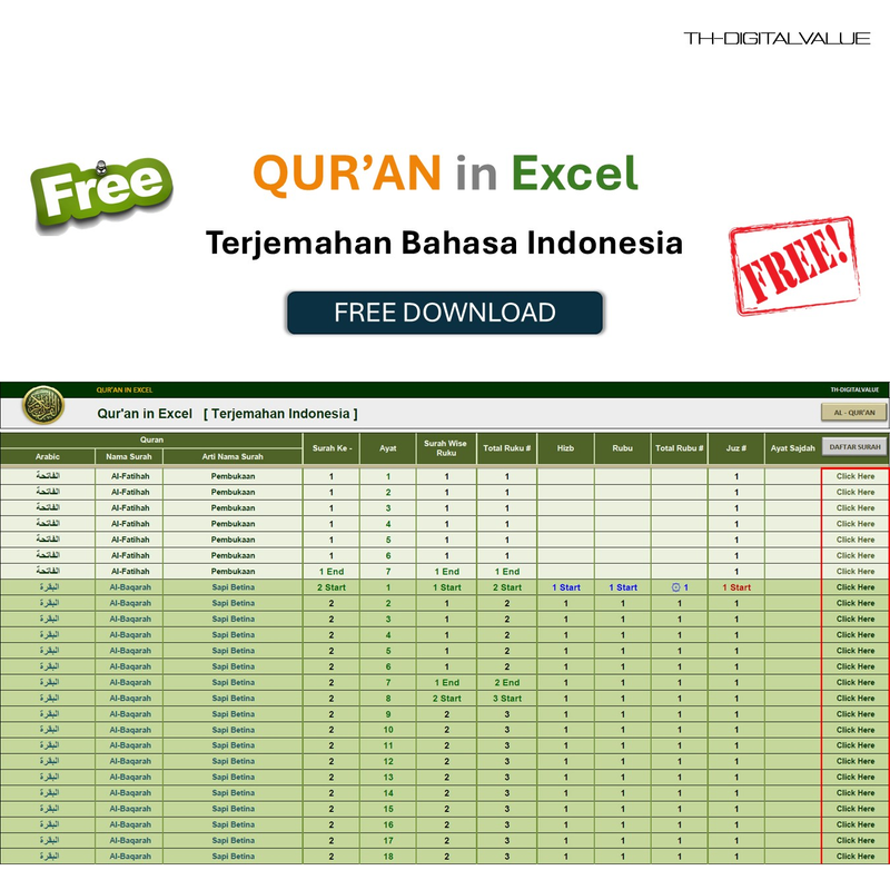 Highlight image for [FREE]  Quran in Excel - Free