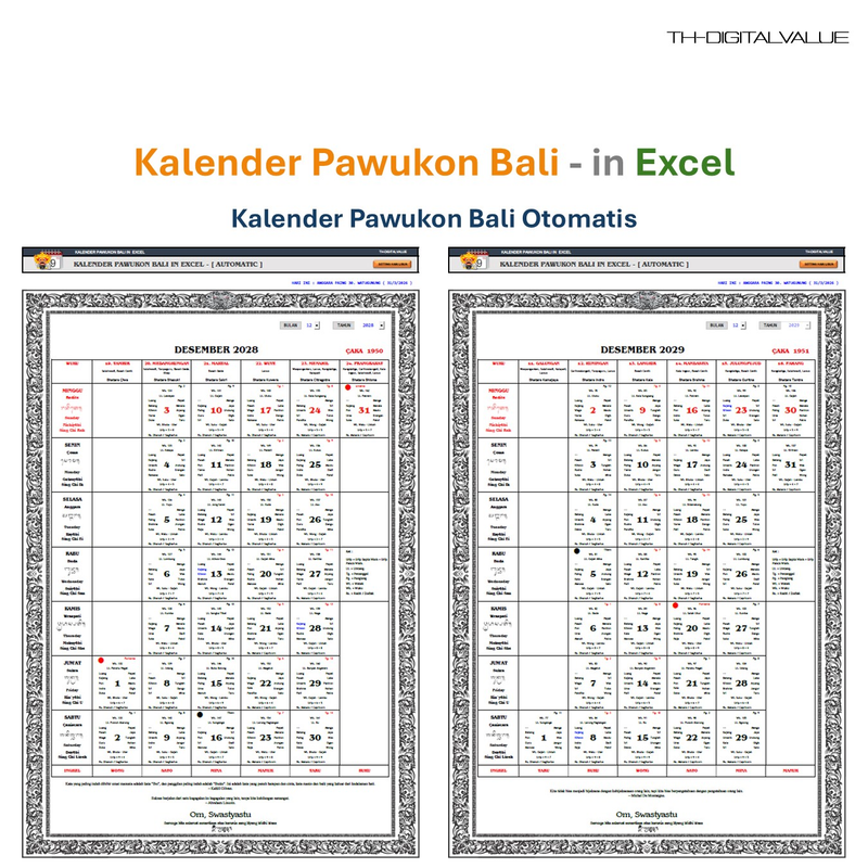 Highlight image for Kalender Pawukon Bali in Excel
