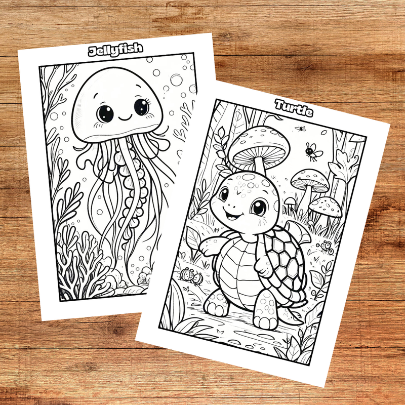 Highlight image 4 for 12 Set Gambar Hewan Lucu untuk Mewarnai Anak Siap Cetak