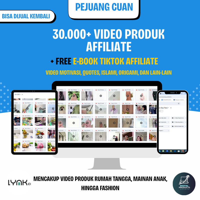 30.000+ VIDEO AFFILIATE PRODUK TERLARIS + FREE E-BOOK TIKTOK AFFILIATE - Astarani Glow ビューティーケア