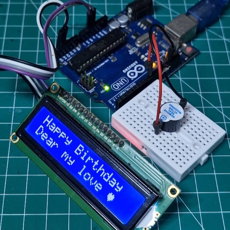 Highlight image for 🎉Happy Birthday Digital – Proyek Arduino Siap Pakai (File .ino + Skematik)