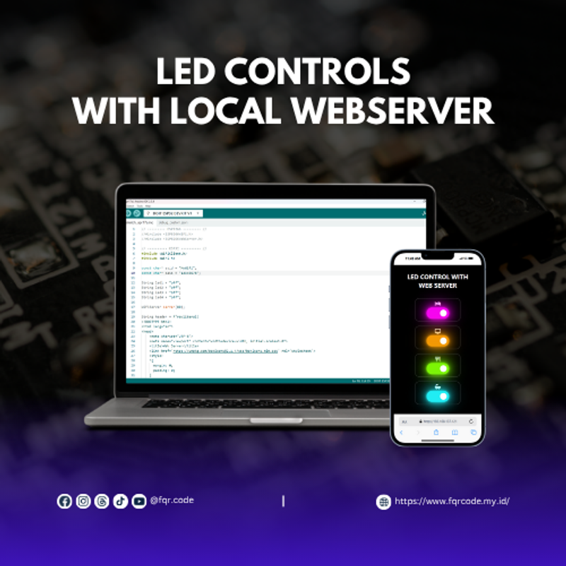 Highlight image for 💡Kendalikan LED dari HP – Proyek Web Server ESP32 Tanpa Hosting!