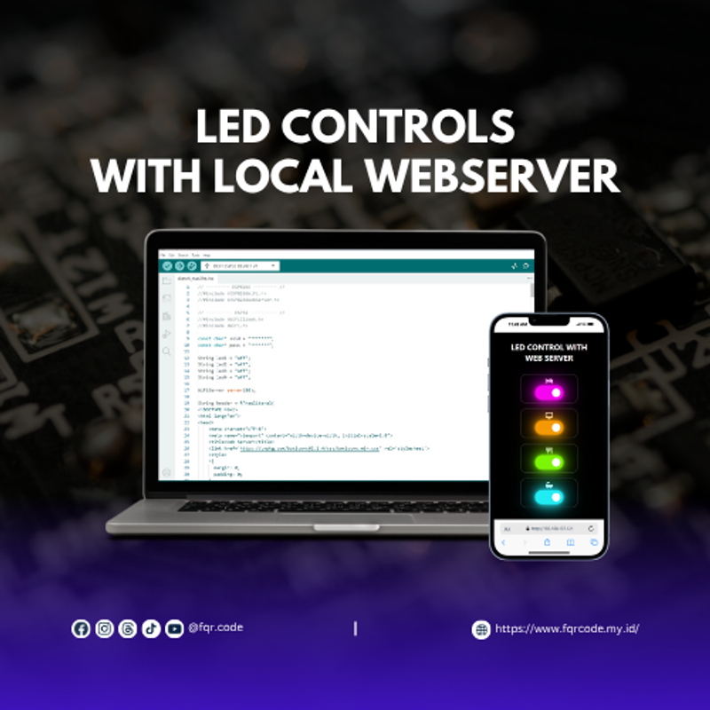Highlight image for Kendali LED via Smartphone Web Server Lokal.