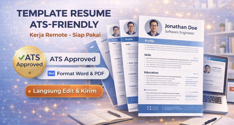 Highlight image 1 for Template Resume ATS-Friendly untuk Kerja Remote - Siap Pakai