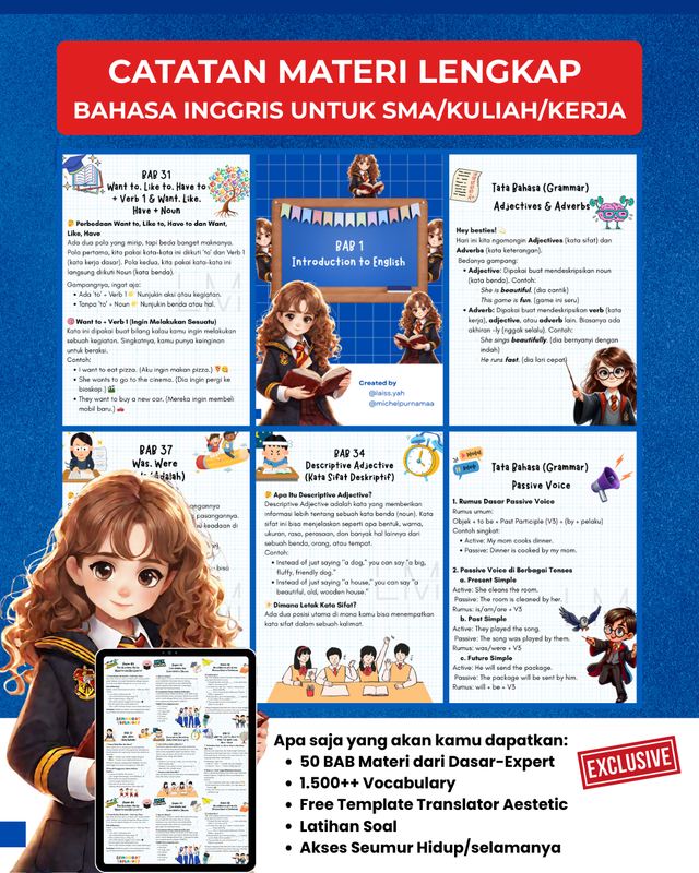 Highlight image 1 for CATATAN MATERI LENGKAP BAHASA INGGRIS UNTUK SMA/KULIAH/KERJA📚✨