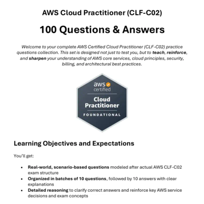 image for AWS Cloud Practitioner (CLF-C02) Question Bank button