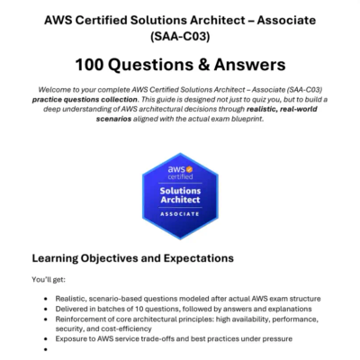 image for AWS Certified Solutions Architect - Associate (SAA-C03) Question Bank button