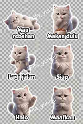 image for Stiker whatsapp kucing lucu button