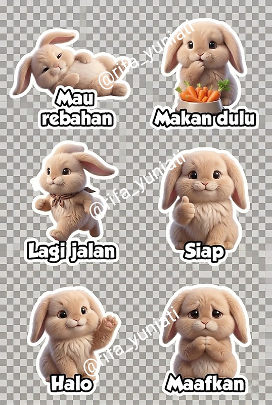 Highlight image for Stiker whatsapp kelinci lucu