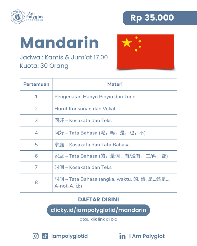 Highlight image for Mandarin Class - Beginner, Upper Beginner & Speaking