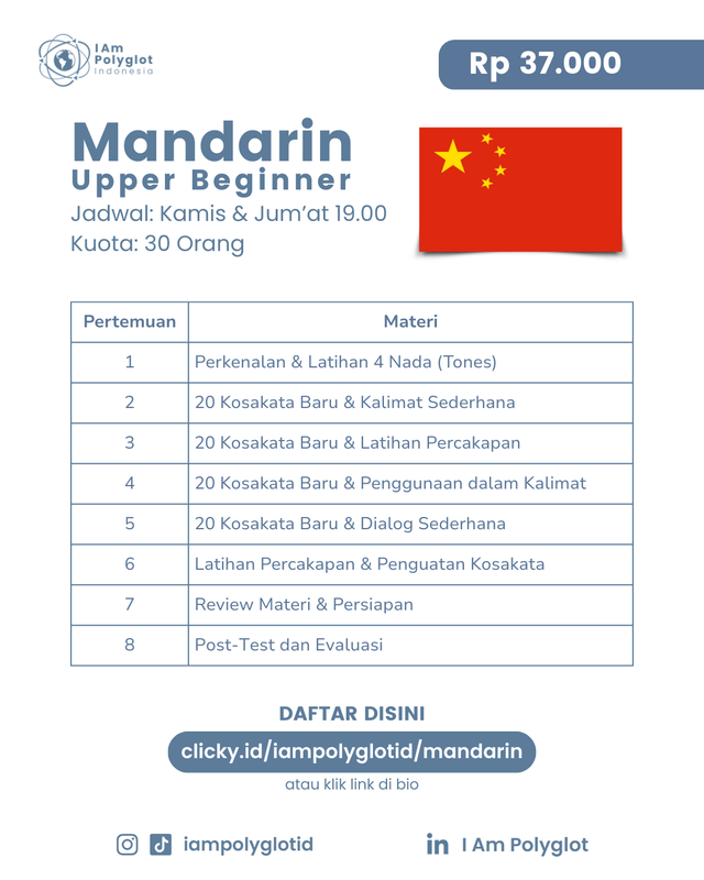 Highlight image for Mandarin Class - Beginner, Upper Beginner & Speaking