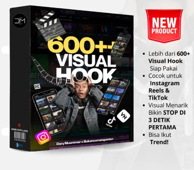 image for 600+ Visual Hook Siap Pakai untuk Instagram Reels & TikTok! button
