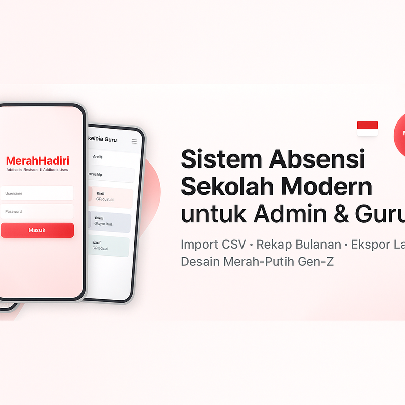 Highlight image 1 for MERAHHADIRI — WEBSITE ABSENSI DIGITAL UNTUK SEKOLAH
