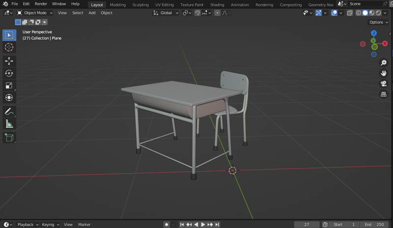 Highlight image for 3d Model Meja dan Kursi Japanese Style