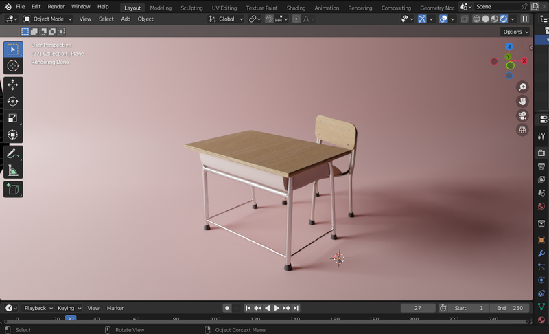 Highlight image for 3d Model Meja dan Kursi Japanese Style