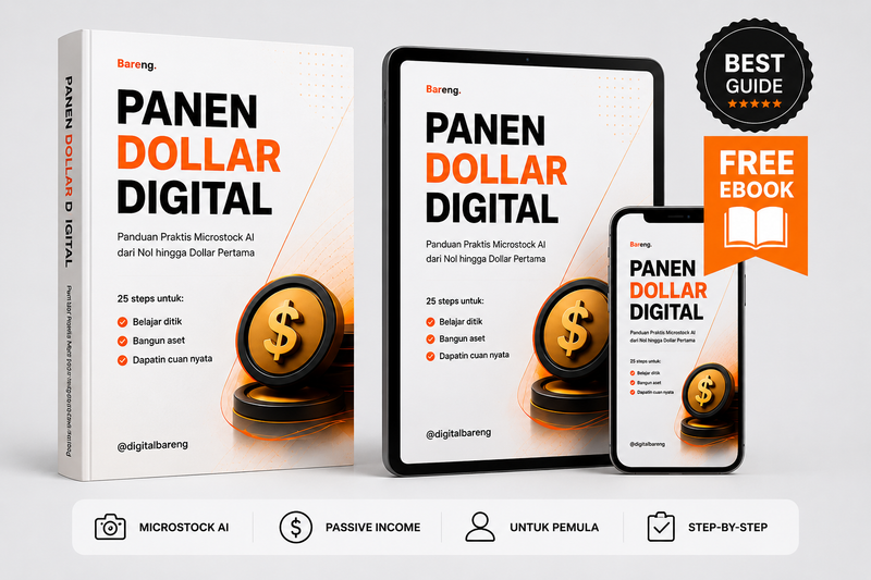 Highlight image for Free Ebook: Panen Dollar Digital dengan Microstock AI