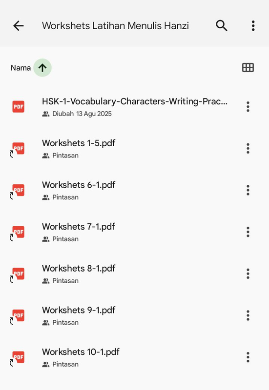 Highlight image for Workshets Belajar Menulis Hanzi