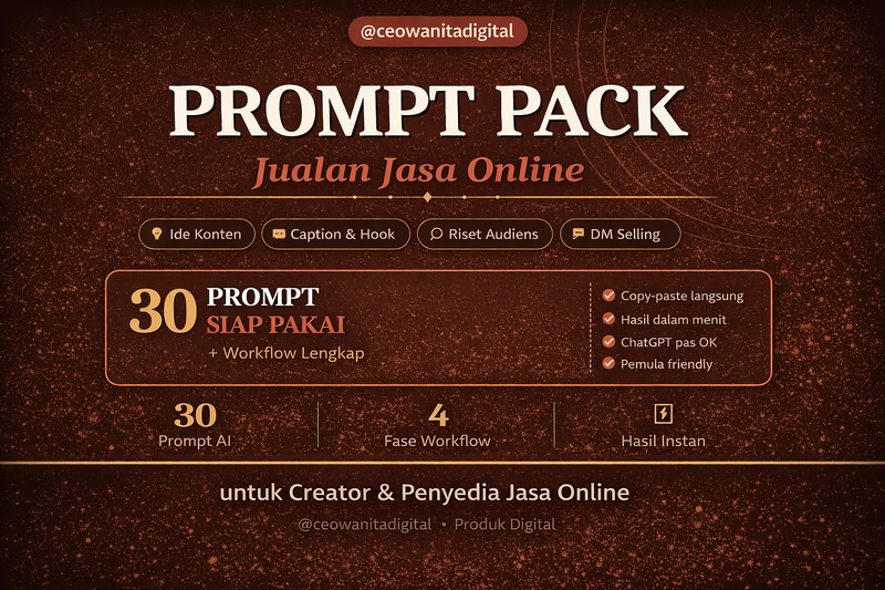 Prompt Viral AI Jualan /  Jasa: Konten, DM & Workflow AI Lengkap