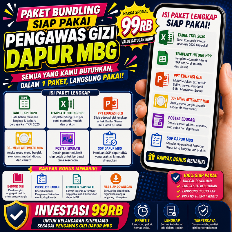Highlight image 1 for PAKET BUNDLING - PENGAWAS GIZI MBG SUPER LENGKAP!