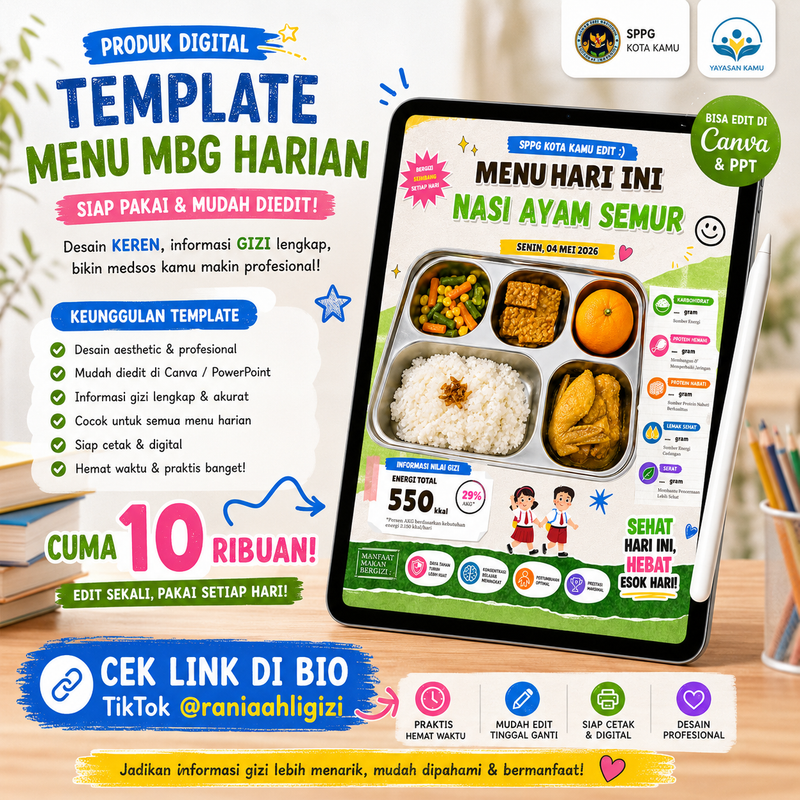 Highlight image for TEMPLATE MEDSOS MENU MBG HARIAN 🎯