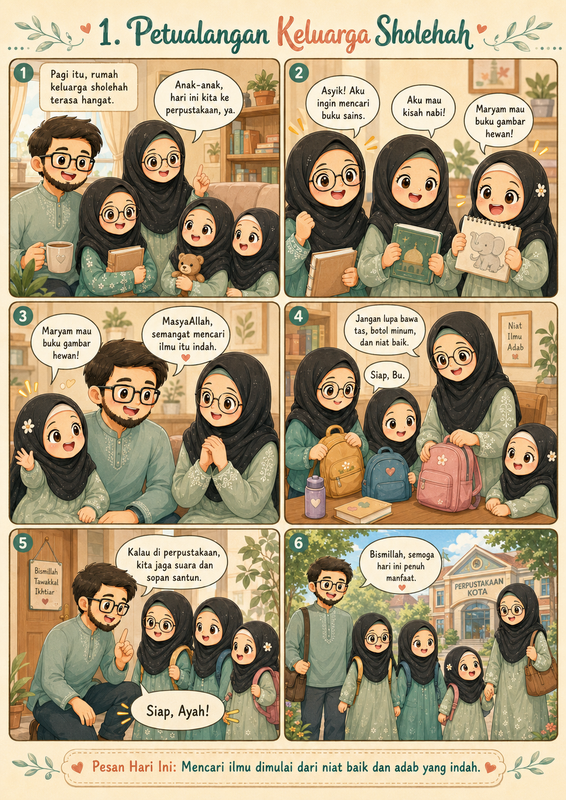 Highlight image for Cahaya Kebaikan Keluarga Sholehah – Komik Anak Islami PDF