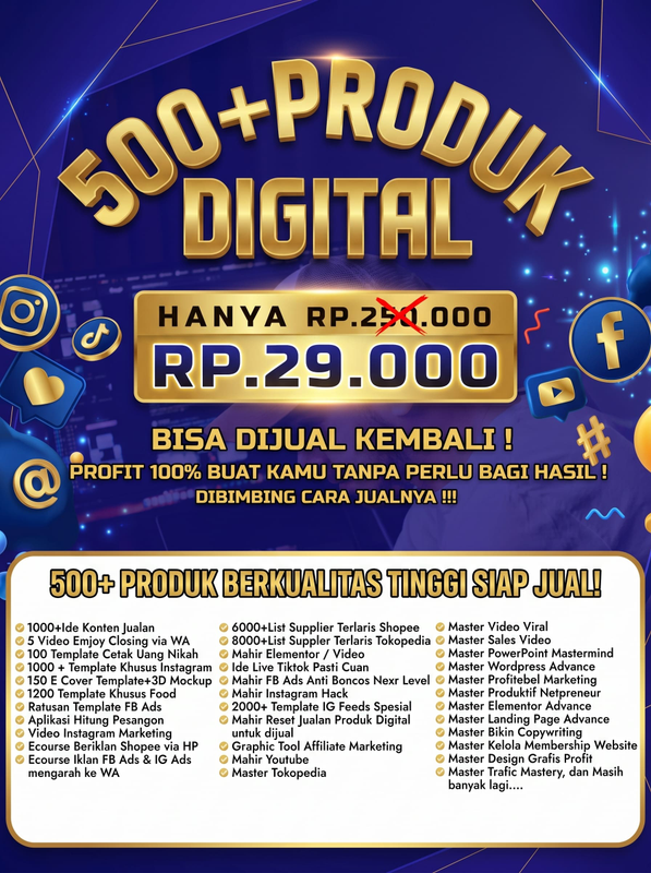 Highlight image for 500 Produk Digital Premium Siap Jual 100% Profit Buat Kamu