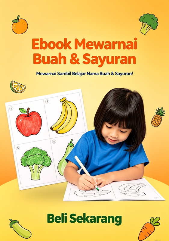Highlight image 1 for e-book edukasi mewarnai buah dan sayuran