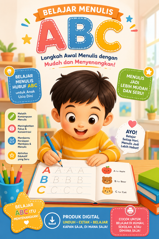 Highlight image for Belajar Menulis ABC untuk Anak Usia Dini – Produk Digital Edukatif
