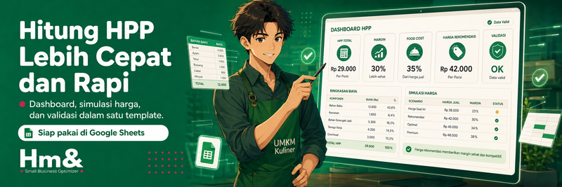 Highlight image 2 for Template HPP Produk Kuliner UMKM - Google Sheets Otomatis