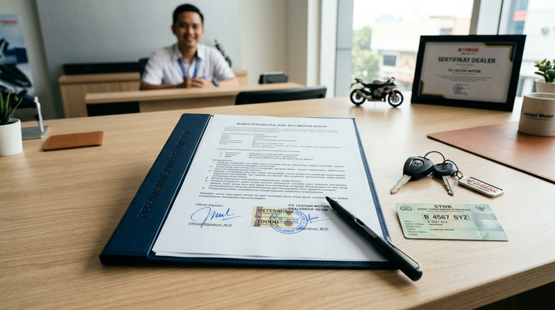 Highlight image 1 for Surat Perjanjian Jual Beli Sepeda Motor Bekas Bermaterai (.DOCX)