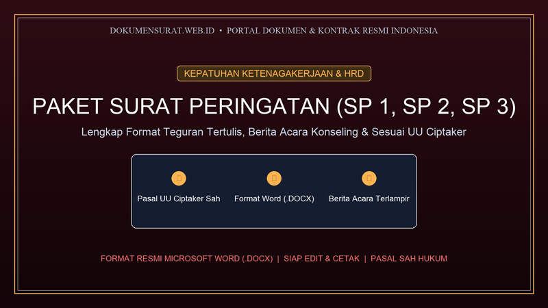 Highlight image for Paket Surat Peringatan Karyawan (SP 1, SP 2, SP 3) & Berita Acara (.DOCX)
