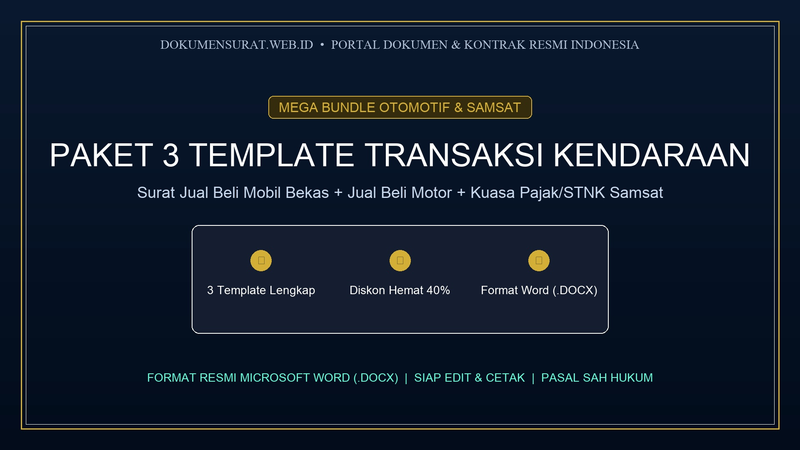 Highlight image for [PAKET OTOMOTIF] 3 Template Transaksi Kendaraan & Kuasa Samsat Lengkap