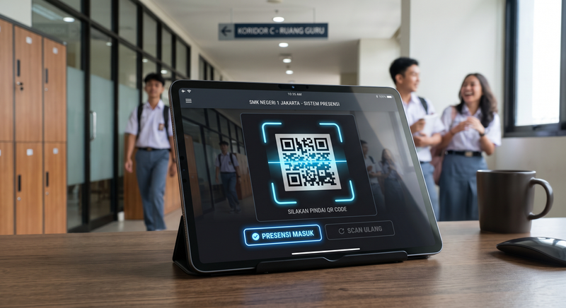 Highlight image for Source Code Aplikasi Absensi QR Code Modern (React JS + Google Sheets) - Lisensi Komersial