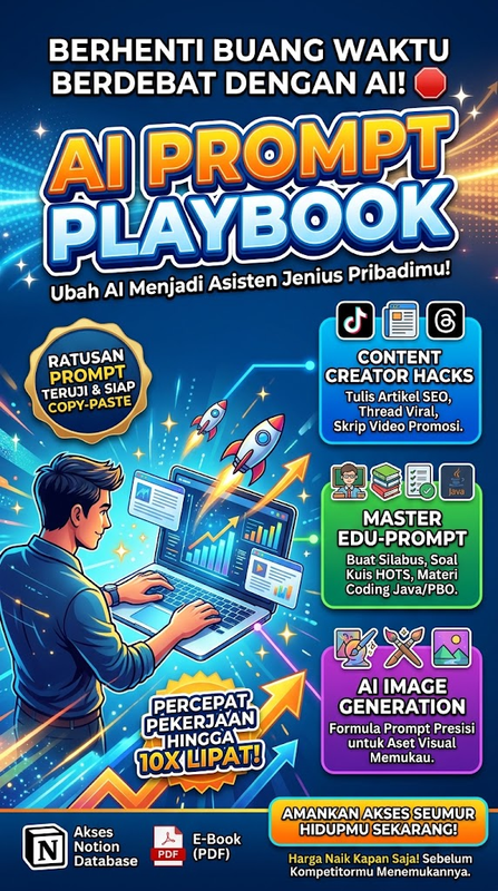 Highlight image 1 for AI Prompt Playbook: Ratusan Prompt Copy-Paste untuk Kreator & Pendidik 🚀